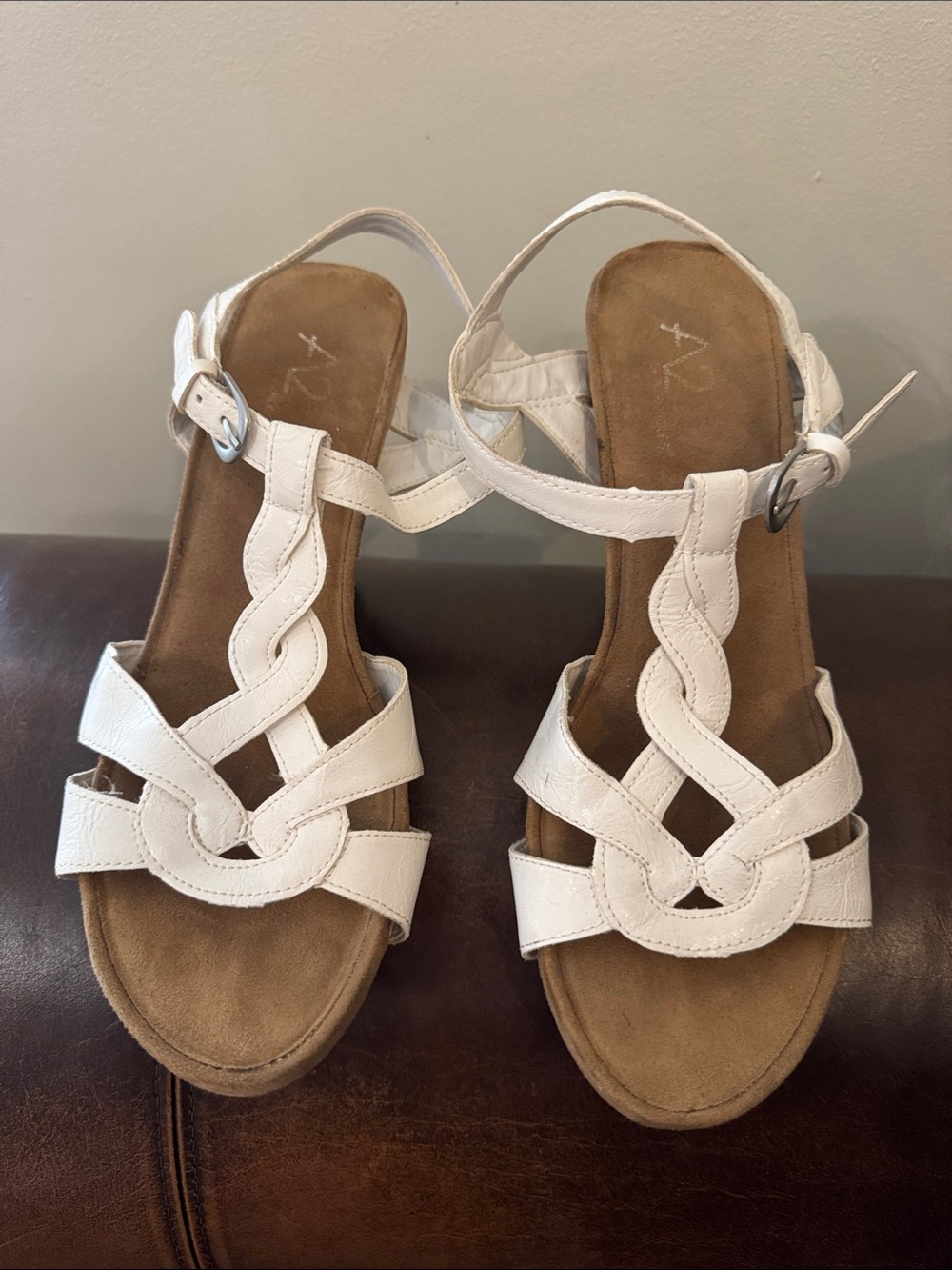 Women’s Aerosoles White Braided Strap Sandals